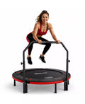 SP3 40 Inch Foldable Mini Trampoline with U Shape Adjustable Foam Handle Adult Rebounder Trampoline Indoor Fitness Workout Max Load 330LBS