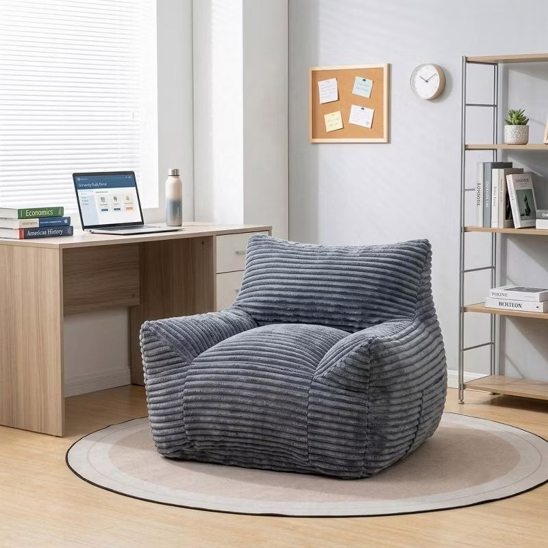 Bean Bag Chair with Armrests - Comfy Beanbag Lounge Lazy Floor Sofa Chair, Cozy Fluffy Single Cloud Couch for Dorm, Apartment, Living Room, Bedroom