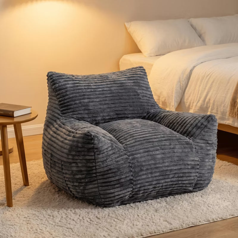 Bean Bag Chair with Armrests - Comfy Beanbag Lounge Lazy Floor Sofa Chair, Cozy Fluffy Single Cloud Couch for Dorm, Apartment, Living Room, Bedroom