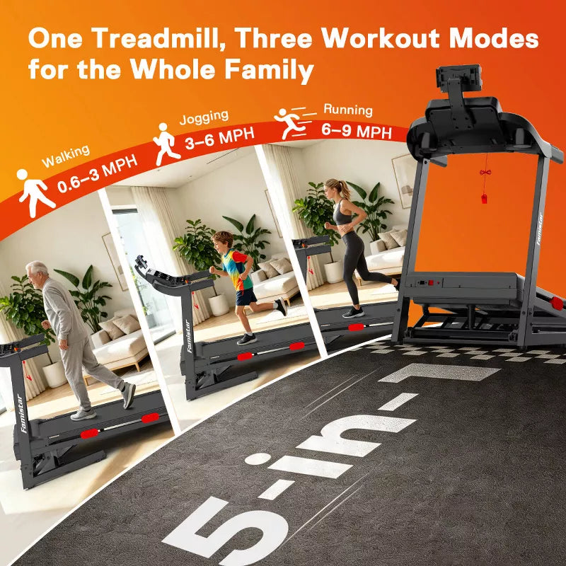 Treadmill Clearance | 3.8 HP Foldable Treadmills for Home, Brushless Motorized Incline Treadmill, Treadmill for Home with 15% Auto Incline