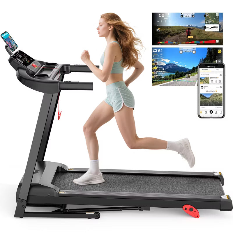 3.25HP Treadmills on Sale for Home, Electric Treadmill 300 LBS Capacity, Foldable Treadmill with Incline, Running Machine w/64 Preset Programs