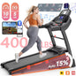 5HP Folding Treadmill w/ 20% Auto Incline for Home w/ 400LB Capacity, Walking Jogging Treadmill w/ Smart APP Control, 71 Programs, 12MPH Treadmill