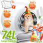 Self-Cleaning Automatic Cat Litter Box with Lid & Enclosure, XL 65L+9L for Multiple Cats, Smart APP Control, Low-Odor Liners, Quiet & Safe for Home