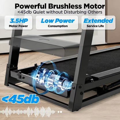 Folding Treadmill for Heavy People 300lb Capacity, Wide Running Belt Machine with 10% Incline, 3.5HP Quiet Motor, 71 Smart Workout Programs