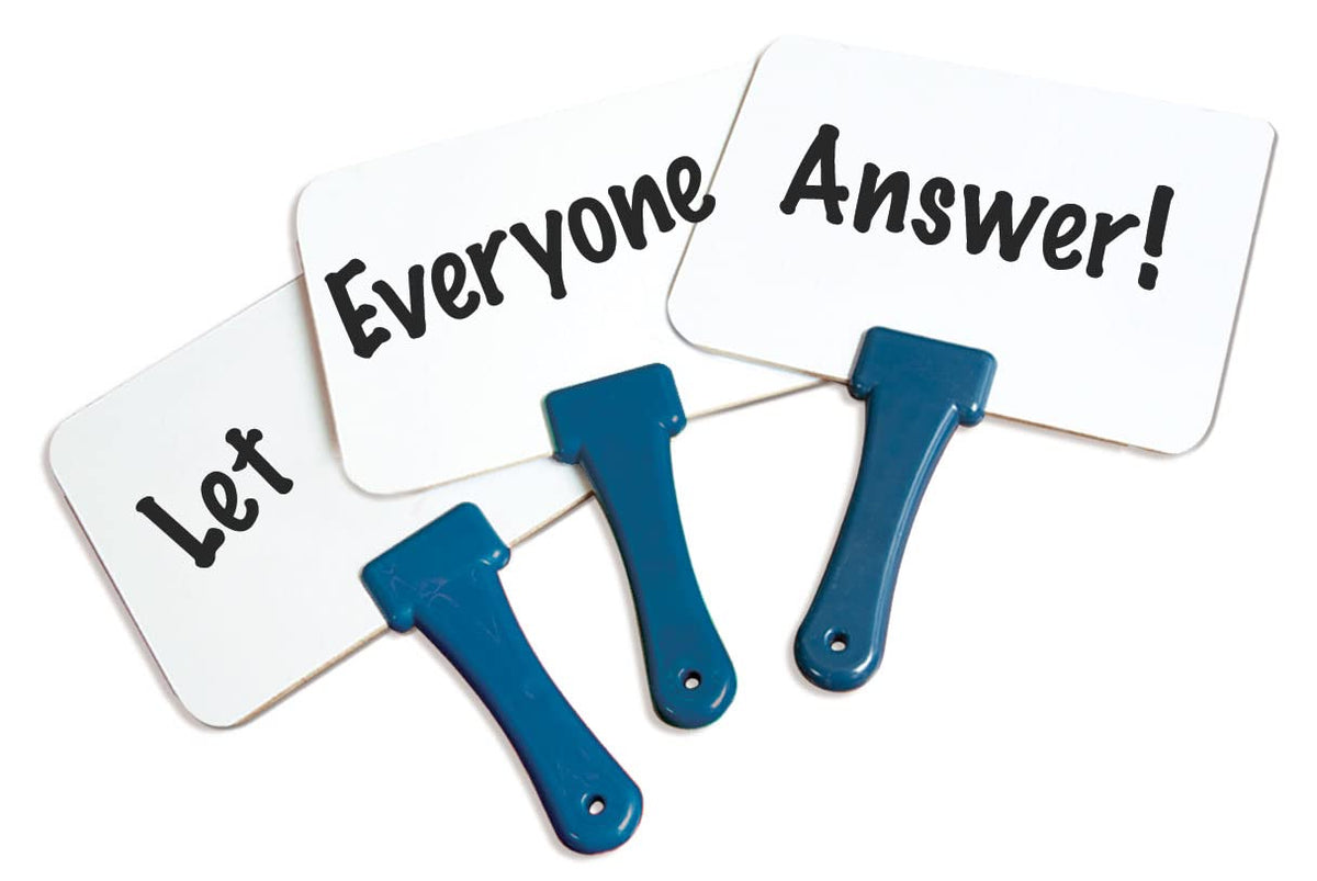 Elite Classroom Set: 12 Double-Sided Dry-Erase White Response Boards | Ultra-Durable, Versatile Answer Paddles for Icebreakers, Voting & More (6" x 7.75")