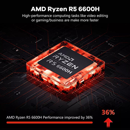 15.6 Gaming Laptop AMD Ryzen 5 6600H 6-Cores 32GB DDR5 RAM 512GB SSD 4.5GHz