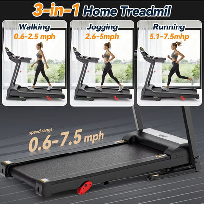 Treadmills Clearance,Treadmill on Sale,300 LBS Capacity Folding Treadmill with/ Incline,3.75HP Portable Treadmill, Walking Running Exercise Machine