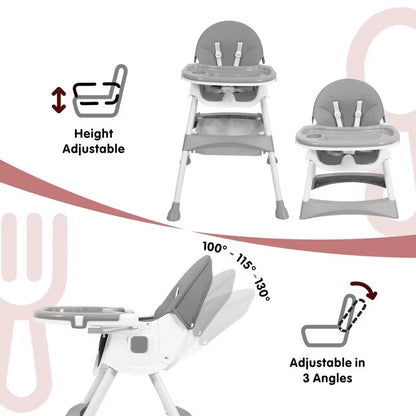 TUMAJUP 6- in -1 Baby High Chair with 5 -Point Safety Harness-Gray