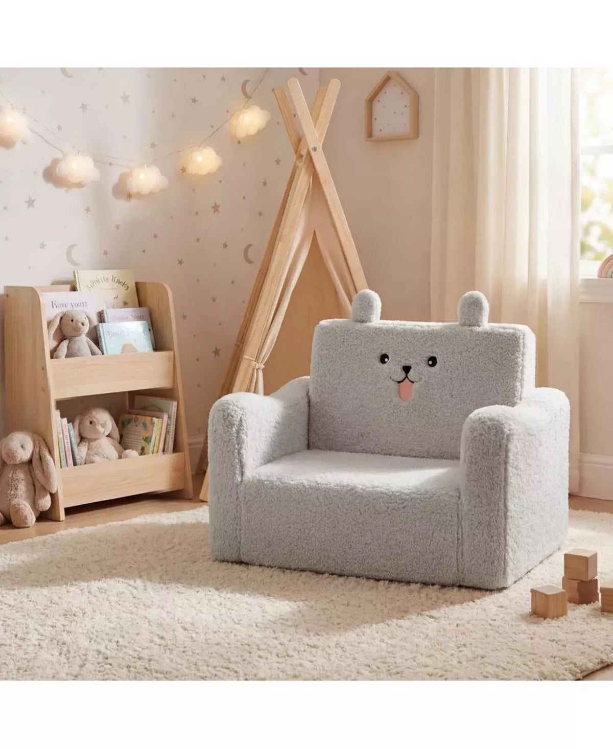 2-in-1 Toddler Sofa Chair Converts to Flip-Open Lounger Bed