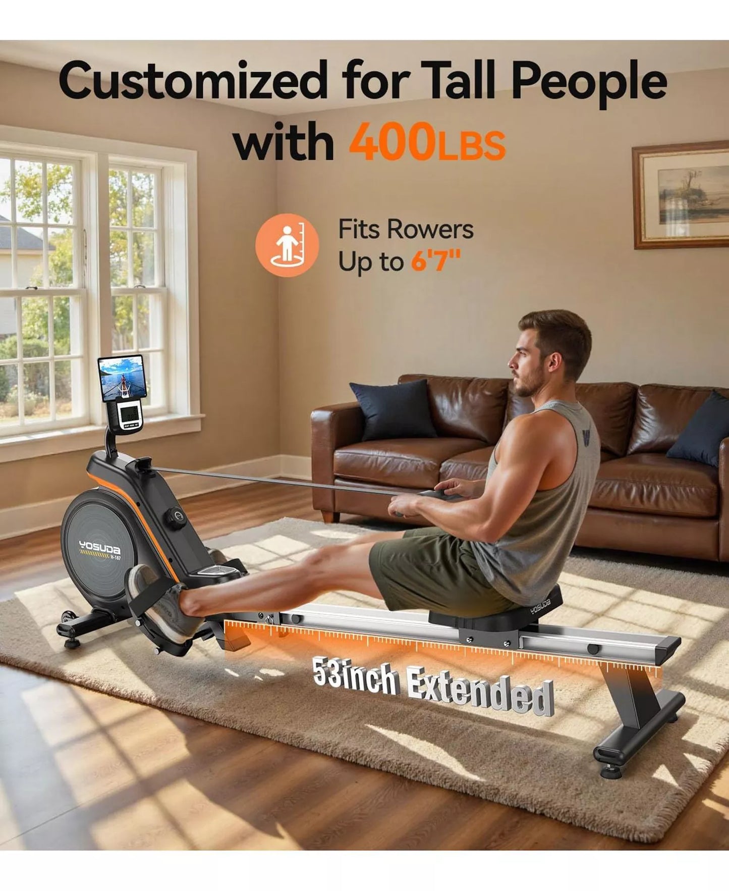 Pro Max Magnetic Rowing Machine, Enhanced Magnetic Resistance, Bluetooth and App Supported, Comfortable Seat Cushion
