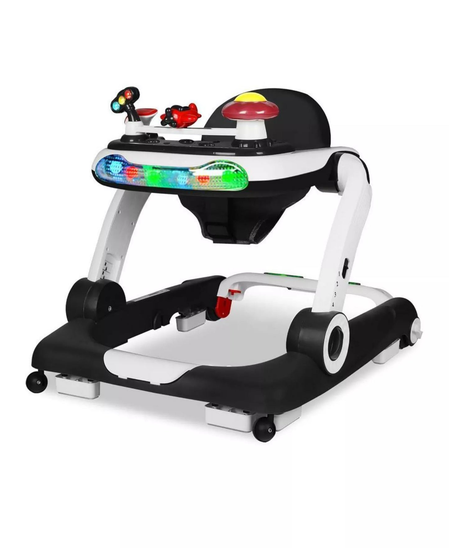 5-in-1 Baby Activity Walker with Music and Lights, Adjustable Height and Safety Bumper
