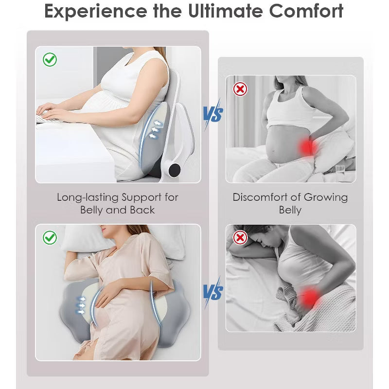DONAMA Cooling Maternity Support Pillow, Adjustable Detachable Wedge with Double-Sided Cover for Back, Hips and Legs