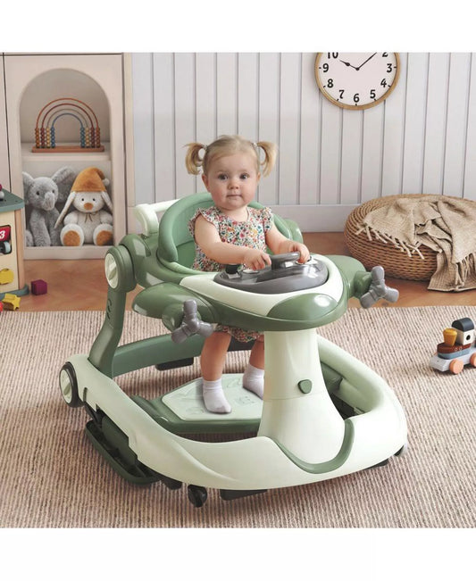 Convertible Baby Activity Walker with Adjustable Height, Foldable Design and Interactive Play Features