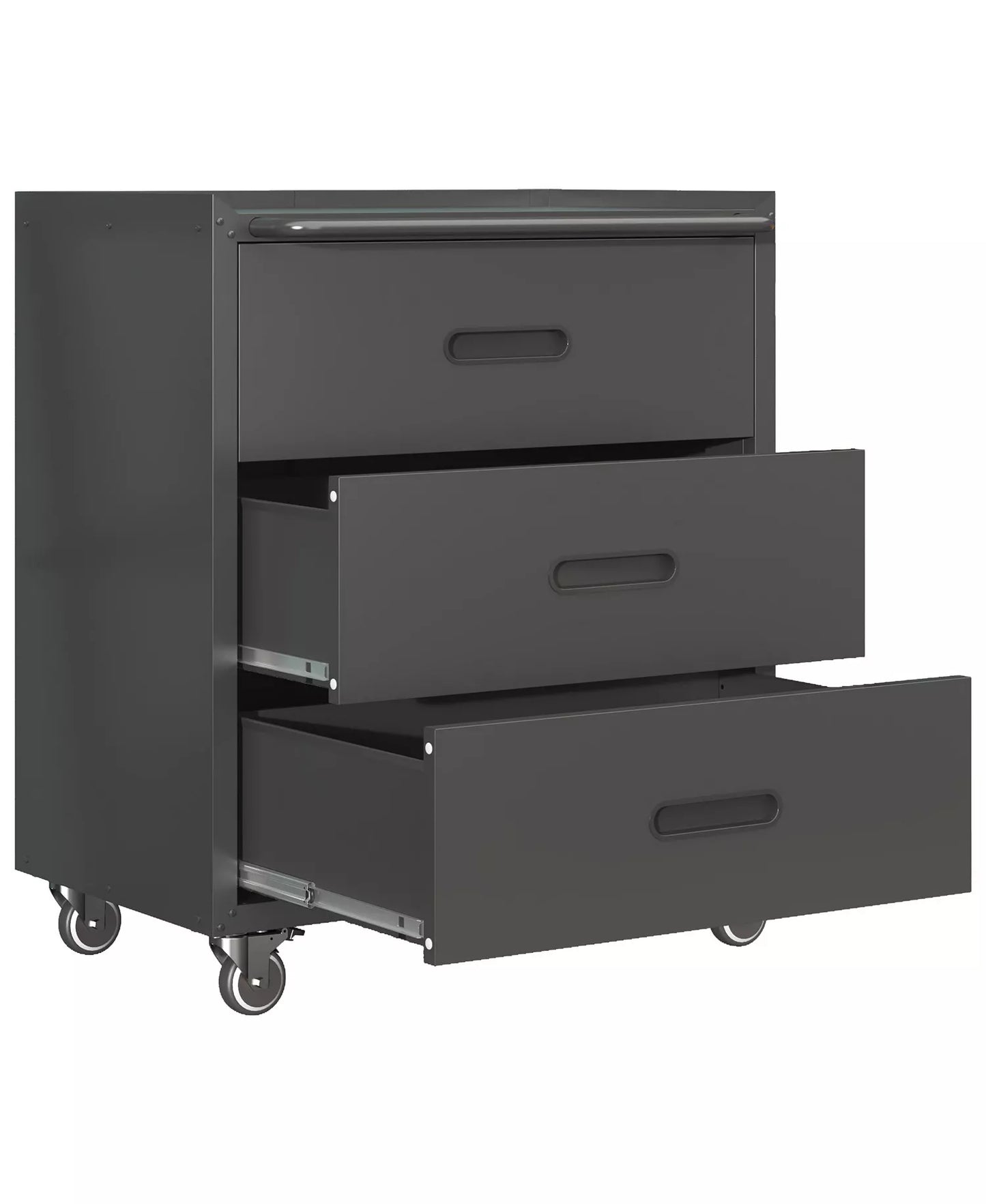 3-Drawer Heavy Duty Metal Storage Cabinet - Rolling Steel Tool Chest with 360degree(s) Wheels