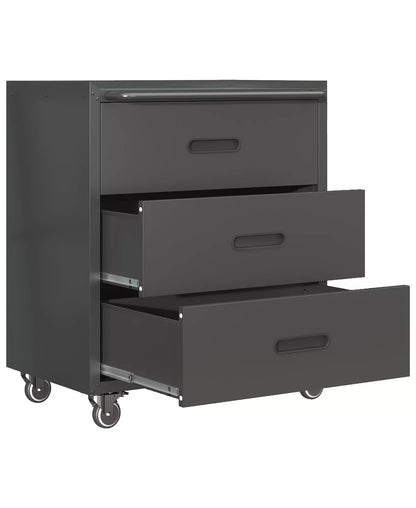 3-Drawer Heavy Duty Metal Storage Cabinet - Rolling Steel Tool Chest with 360degree(s) Wheels