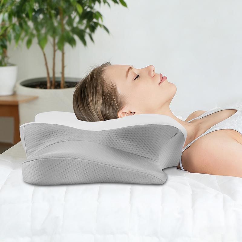 DONAMA Cervical Memory Foam Pillow with Cooling Cover, Dual-Height Support for Side, Back and Stomach Sleepers