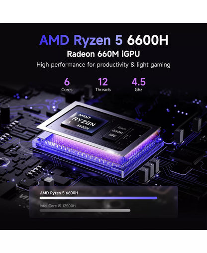 17.3" IPS FHD-Gaming-Laptop, AMD Ryzen 5 6600H 16GB DDR5 RAM 1TB SSD (Beat i7-1165G7 Up to 4.5GHz) Radeon 660M