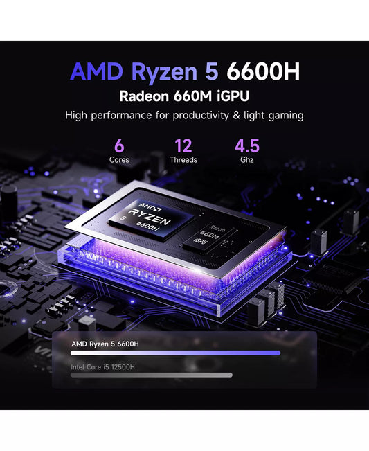 17.3" IPS FHD-Gaming-Laptop, AMD Ryzen 5 6600H 16GB DDR5 RAM 1TB SSD (Beat i7-1165G7 Up to 4.5GHz) Radeon 660M