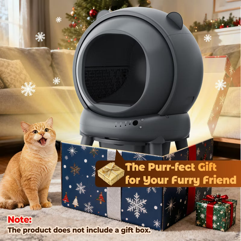 Self Cleaning Litter Box, 100 L+15L Automatic Cat Litter Box Self Cleaning for Multiple Cats, App Control,2 Roll Garbage Bags+Cat litter mat
