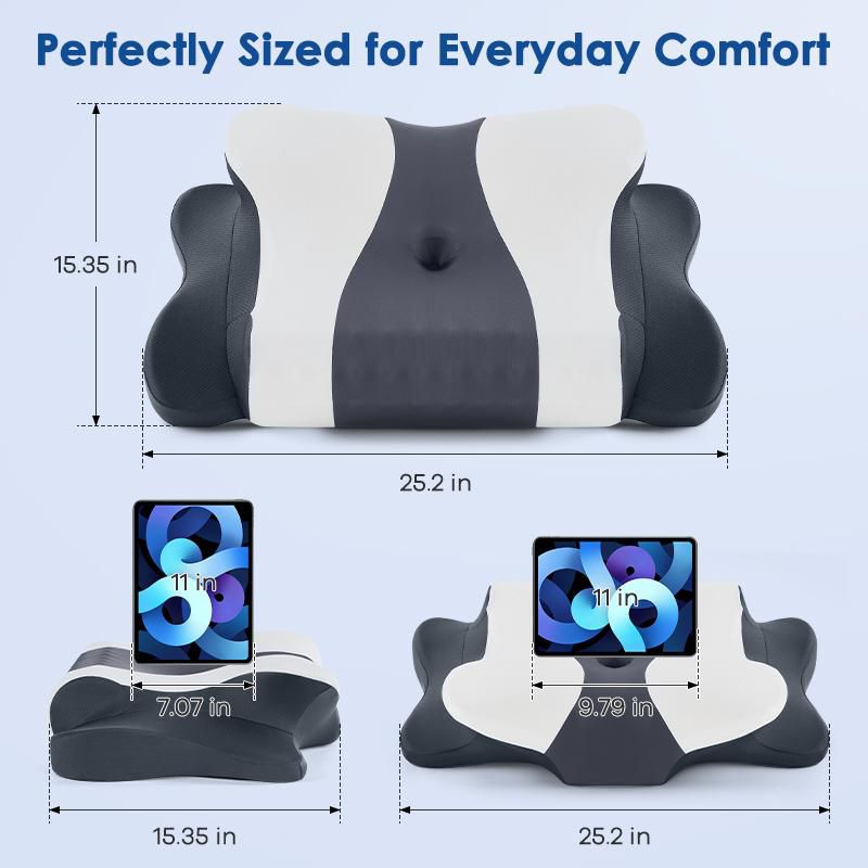 Cervical Neck Pillow for Pain Relief, Memory Foam Support for Side & Back Sleepers