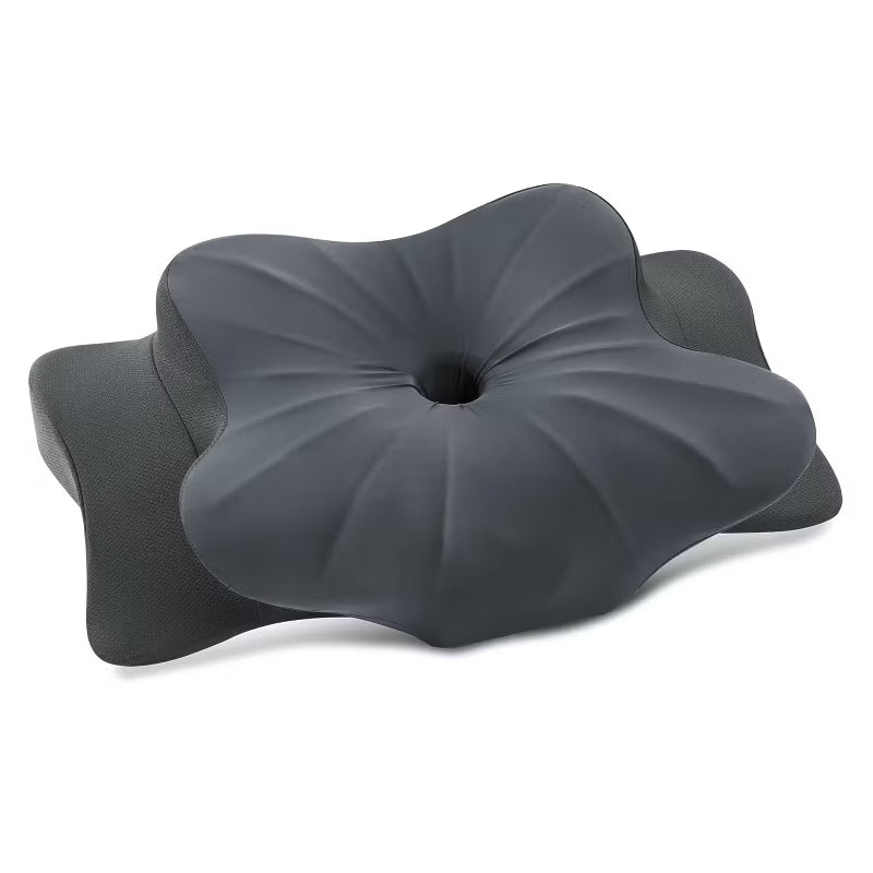 Cervical Pillow for Neck and Shoulder, Ergonomic Contour Memory Foam Pillows for Sleeping, Side Back Stomach Sleeper Queen Size, Deep Grey