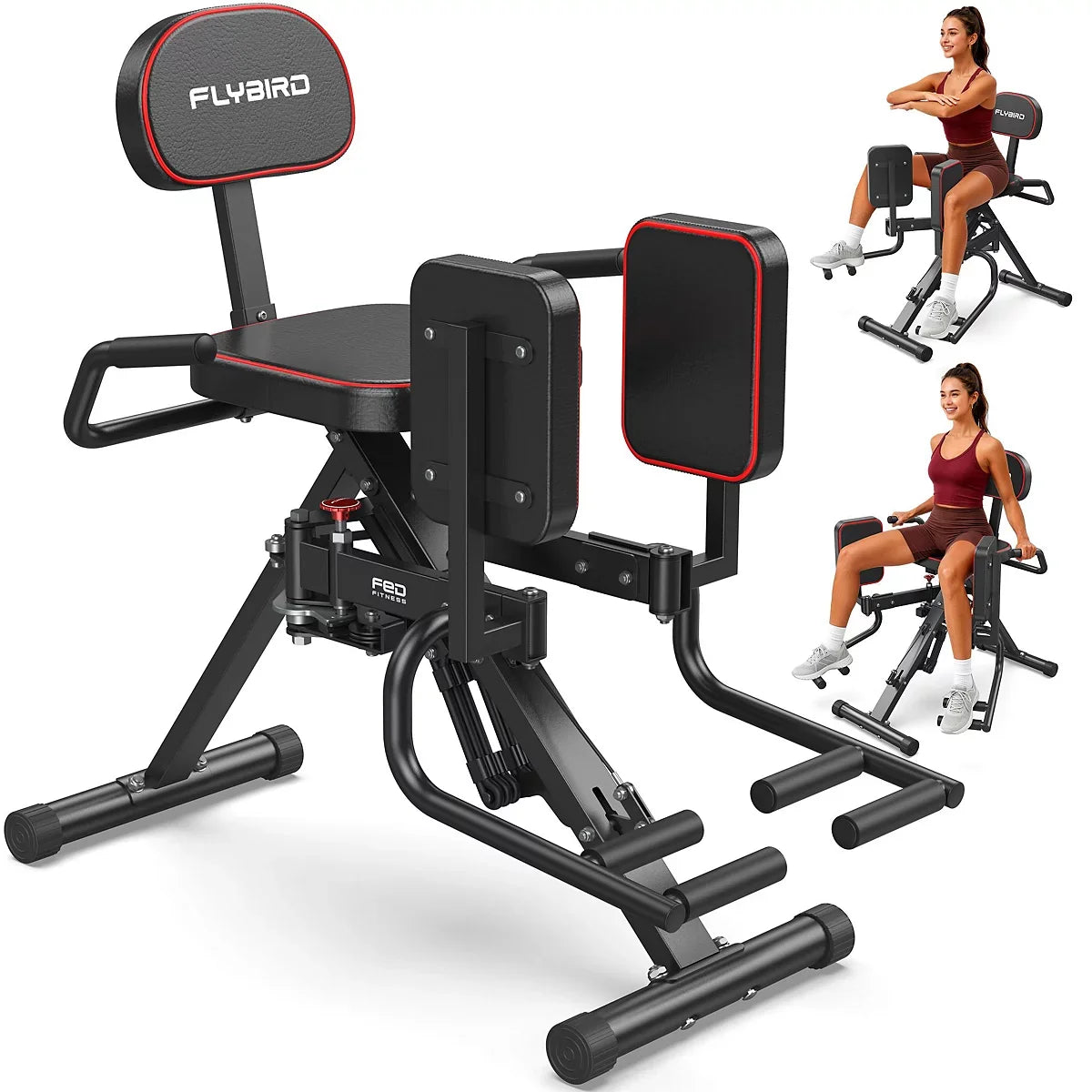 2 in 1 Hip Abductor & Adductor Machine for Home Gym, targets glutes and inner thighs with 6 resistance levels and dual foot bars.