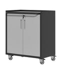 Heavy-Duty Rolling Metal Cabinet - Lokable 2-Door Tool Storage with Adjustable Shelves