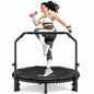 2026 Upgraded Mini Rebounder Trampoline for Adults with Bar, Fitness Trampoline with Bungees, Adjustable Handle, 40/48 Inches