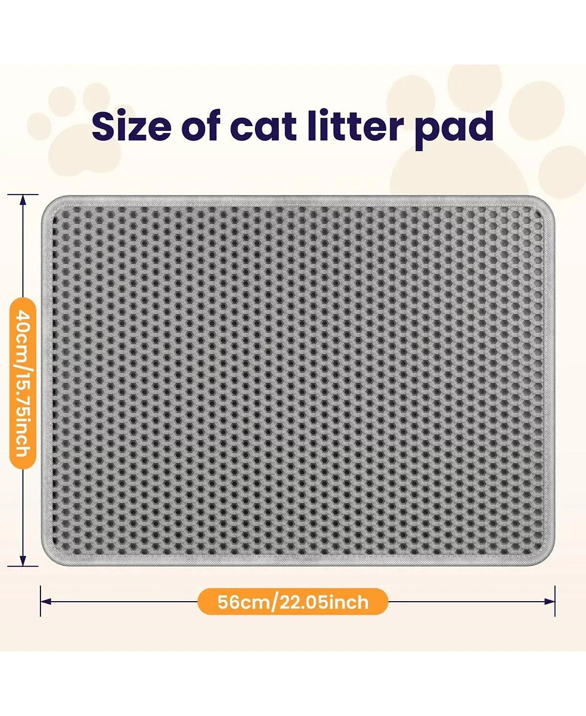 Waterproof EVA Cat Litter Mat, Double-Layer Honeycomb Litter Trapping Mat, Easy Clean Floor Protector for Cat Litter Box Area