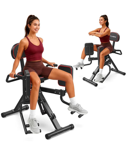 2 in 1 Hip Abductor & Adductor Machine for Home Gym, targets glutes and inner thighs with 6 resistance levels and dual foot bars.