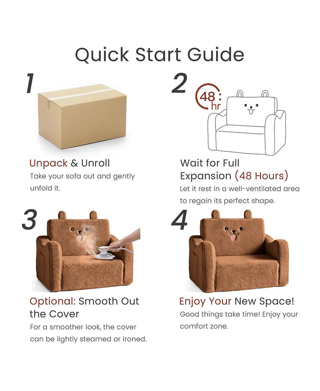 Convertible 2-in-1 Toddler Sofa Chair Baby Flip-Open Lounger Bed