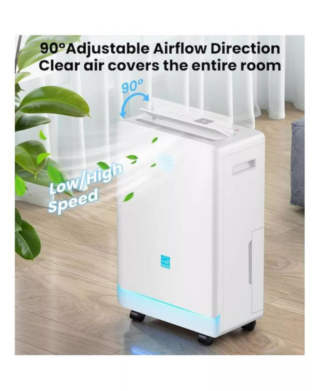 Pet Friendly Dehumidifier for Large Spaces with Smart Humidity Control 80 Pint Capacity and Drain Hose
