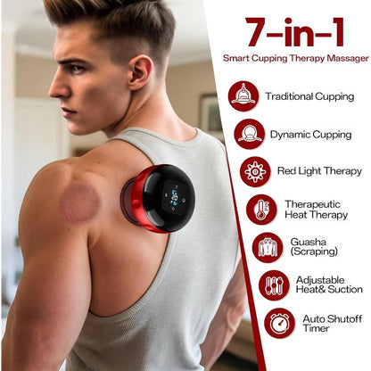 Furoching Smart Cupping Therapy Set with Red Light, Heat and 20 Suction Levels.