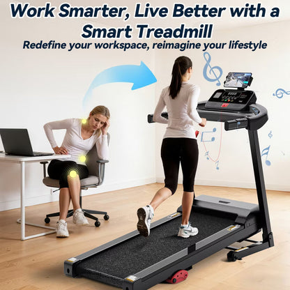 Treadmills Clearance,Treadmill on Sale,300 LBS Capacity Folding Treadmill with/ Incline,3.75HP Portable Treadmill, Walking Running Exercise Machine