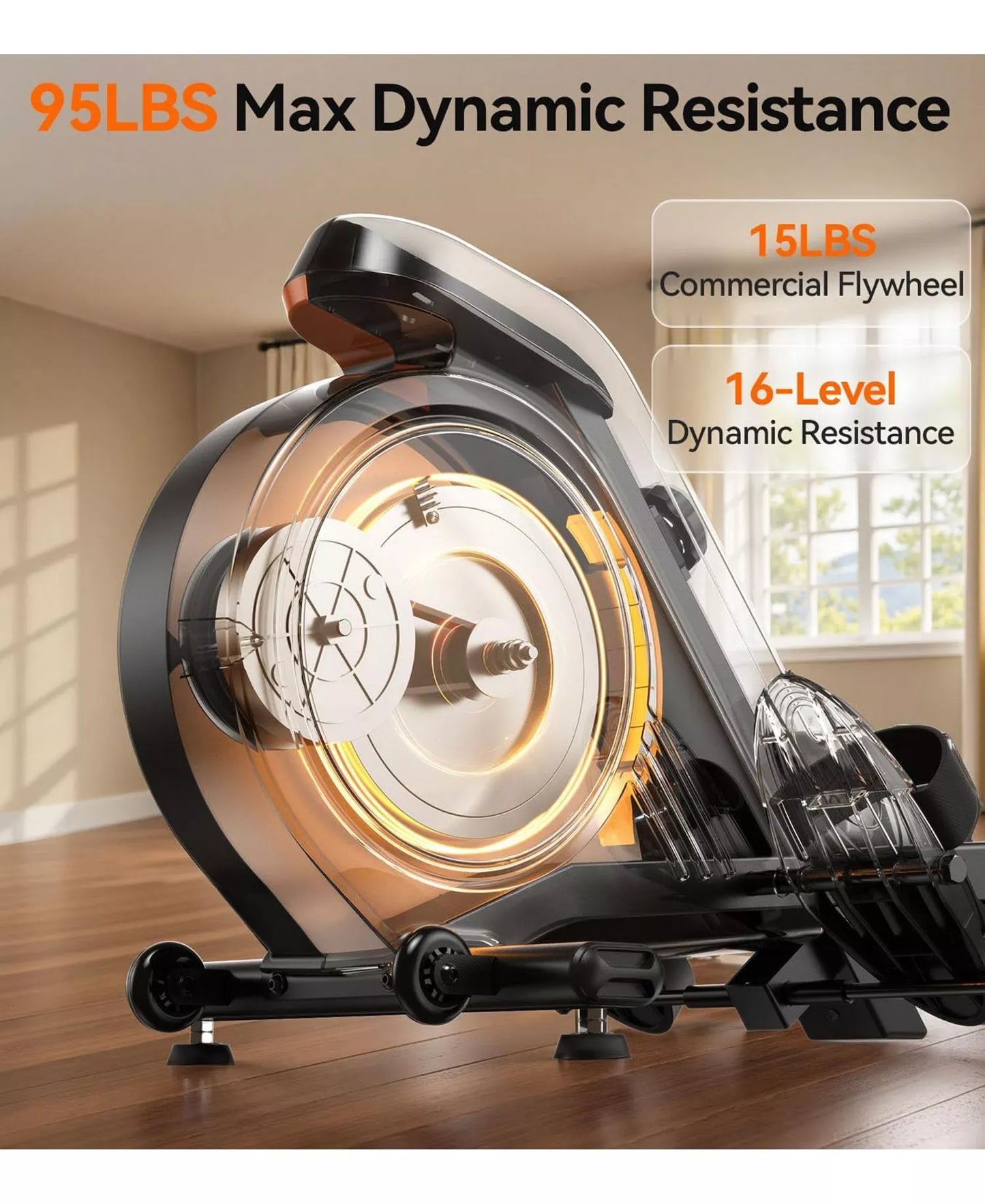 Pro Max Magnetic Rowing Machine, Enhanced Magnetic Resistance, Bluetooth and App Supported, Comfortable Seat Cushion