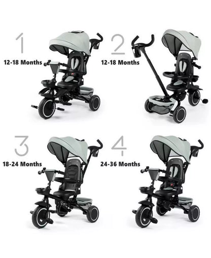 8-in-1 Kids Tricycle with Adjustable Push Handle, Canopy and Storage