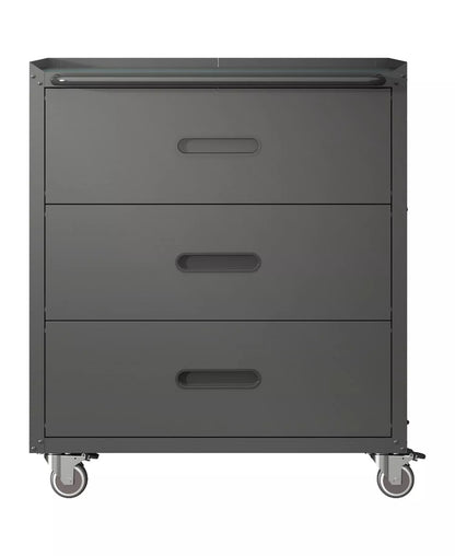 3-Drawer Heavy Duty Metal Storage Cabinet - Rolling Steel Tool Chest with 360degree(s) Wheels