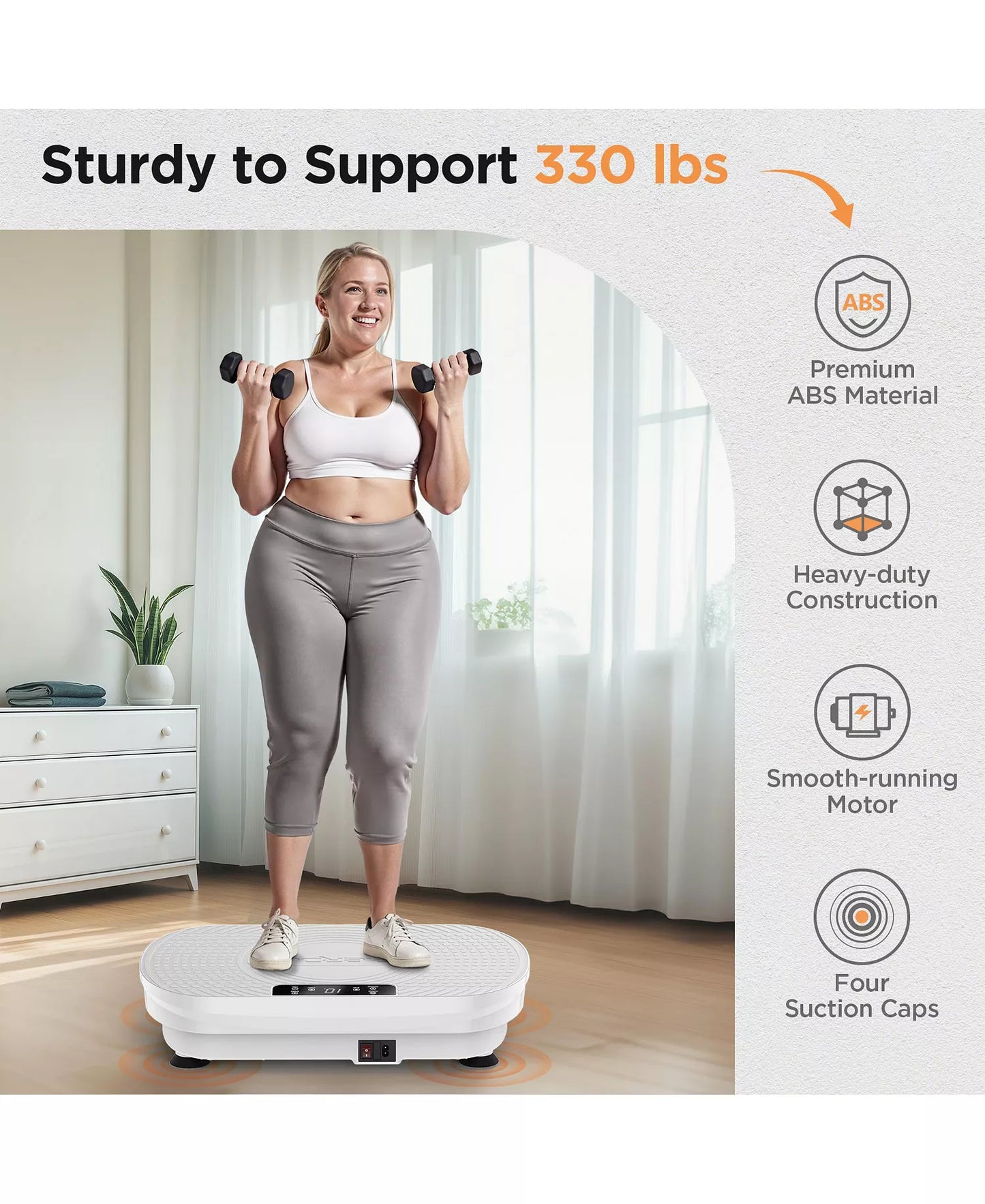 Vibration Plate Exercise Machine, Vibration Plate for Lymphatic Drainage, Power Plate Vibration Platform for Weight Loss, Toning, Wellness