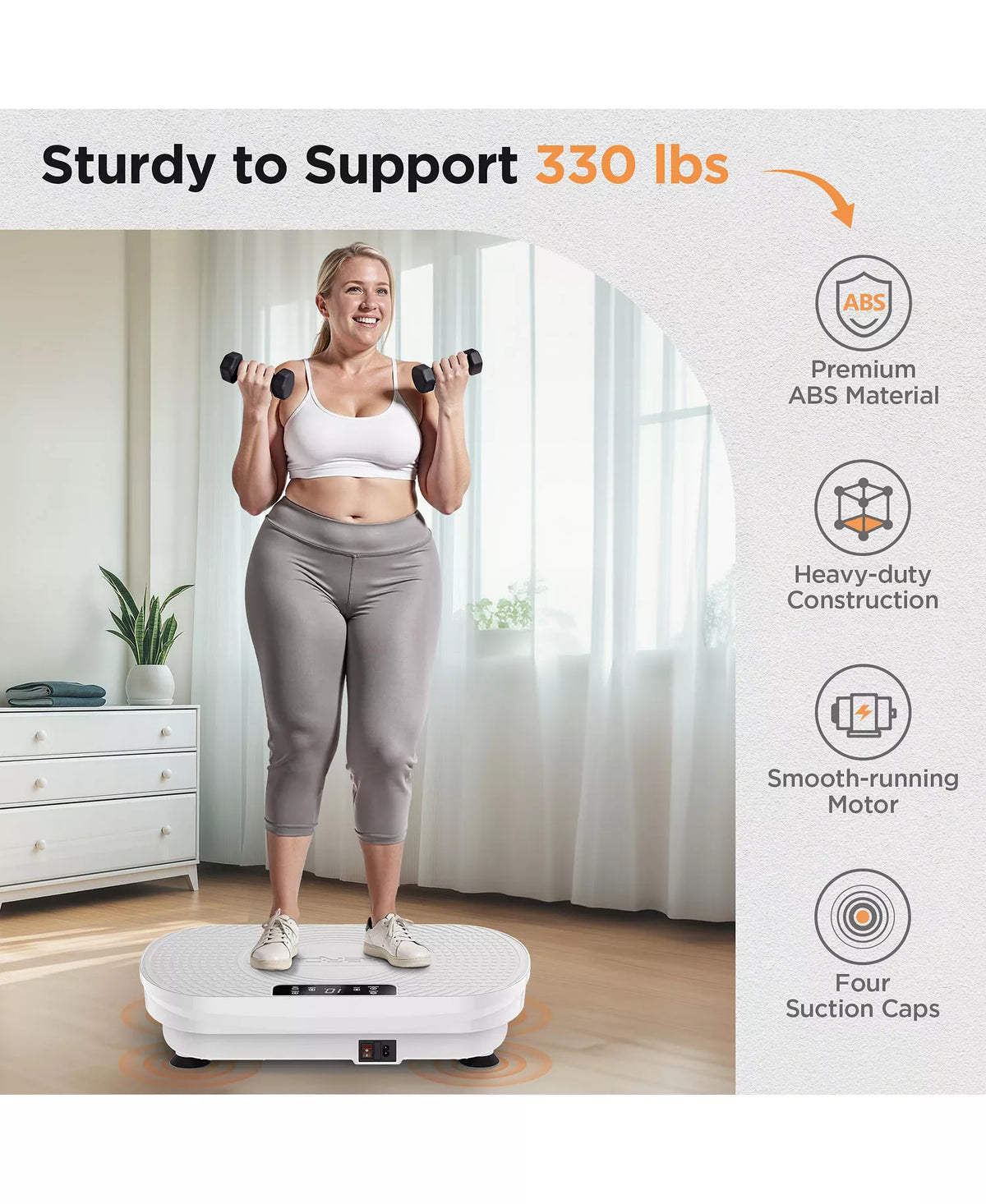 Vibration Plate Exercise Machine, Vibration Plate for Lymphatic Drainage, Power Plate Vibration Platform for Weight Loss, Toning, Wellness