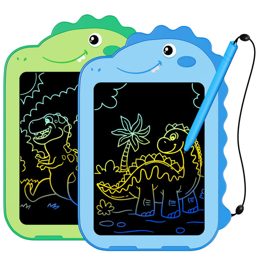 Kinder King 2 Pack LCD Writing Tablet for Kids, 6.5 Inch Colorful Doodle Board Drawing Tablet, Educational Kid Toys, Doodle Pad Dinosaur Toys for 3 4 5 6 7 8 Year Old Boys Girls