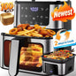 Air Fryer 7.5 QT Large Capacity Digital Hot Air Oven with Window & Light, Family Size Oil-Free Air Fryer with 8 Presets,100 Liners