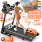 Folding Treadmill w/ Incline, 3.5HP Treadmill for Home w/ 330lb Capacity, 71 Programs
