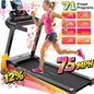 Folding Electric Treadmill for Home,3.5HP Quiet Brushless Home Treadmill w/ Incline,7.5MPH,6 LCD Screens,71 Programs,Treadmill with Heart Rate Sensor