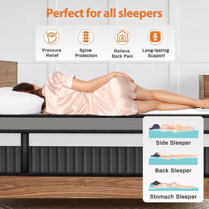 14" King mattress in a box, Cooling Memory Foam Mattress, Medium Firm, Motion Isolation, Pressure Relief, CertiPUR-US Certified