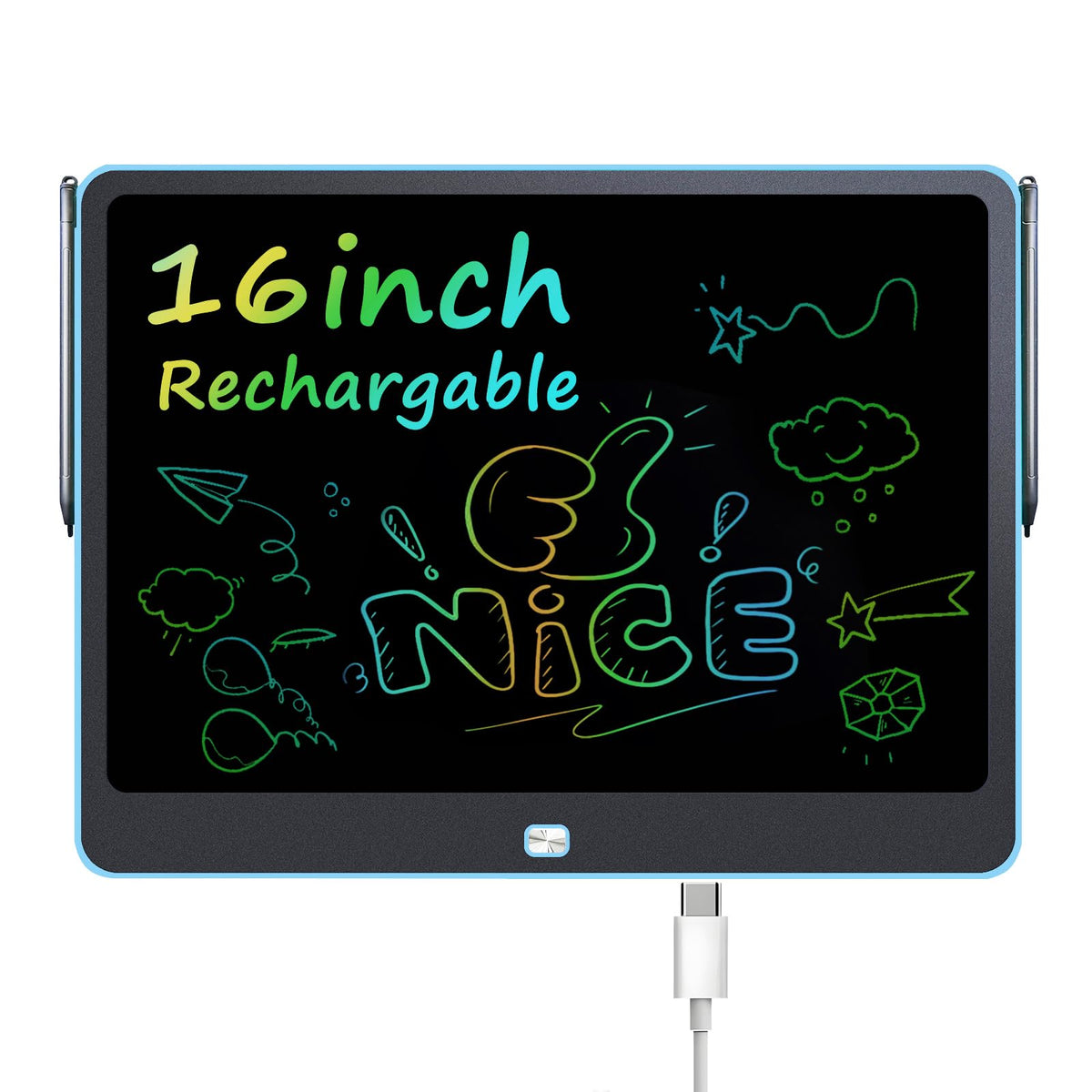 LCD Writing Tablet for Kids, 16 Inch Colorful Drawing Tablet, Educational Toddler Drawing Pad, ?Reusable Learning Toys for Kids (Ages 3-8), Ideal Gift for Christmas Birthday