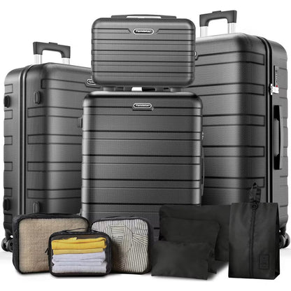 Luggage Sets 11 Piece, Lightweight Luggage with Spinner Wheels, Durable ABS Hard Shell, TSA-style Combination Lock & Travel Bag (28/24/20/14 Inch)
