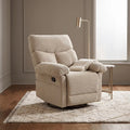 LauKingdom Overstuffed Manual Swivel Rocker Recliner Chair Textured Fabric Glider Armchair for Living Room Apartment and Lounge Seating Furniture
