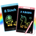 2 Pack LCD Writing Tablet for Kids, Erasable and Reusable Toddler Doodle Board in 8.5 inch, Ideal Educational Drawing Pad for Learning Toy for Ages 3-8 Gifts for Girls Boys