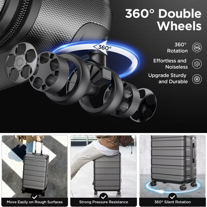 Luggage Sets 11 Piece, Lightweight Luggage with Spinner Wheels, Durable ABS Hard Shell, TSA-style Combination Lock & Travel Bag (28/24/20/14 Inch)