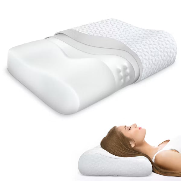 Ergonomic Memory Foam Neck Support Pillows for Neck and Shoulder Pain Sleepers, Relief for Neck & Shoulder Pain